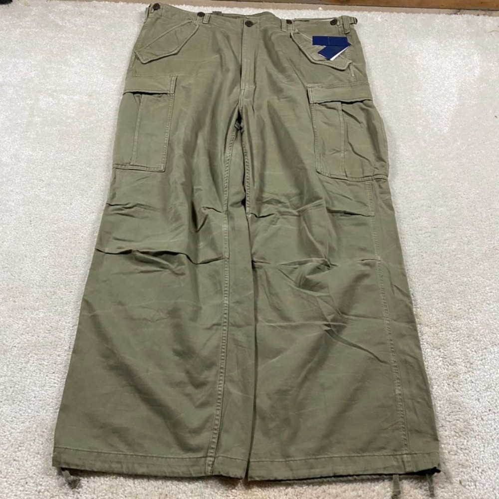 Polo Ralph Lauren Big Cargo Pants Mens 42x32 Olive Green Military Paratrooper